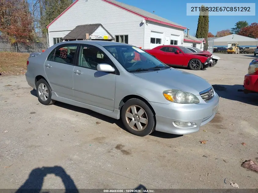 TOYOTA COROLLA 2007, VIN 2T1BR32E67C851292