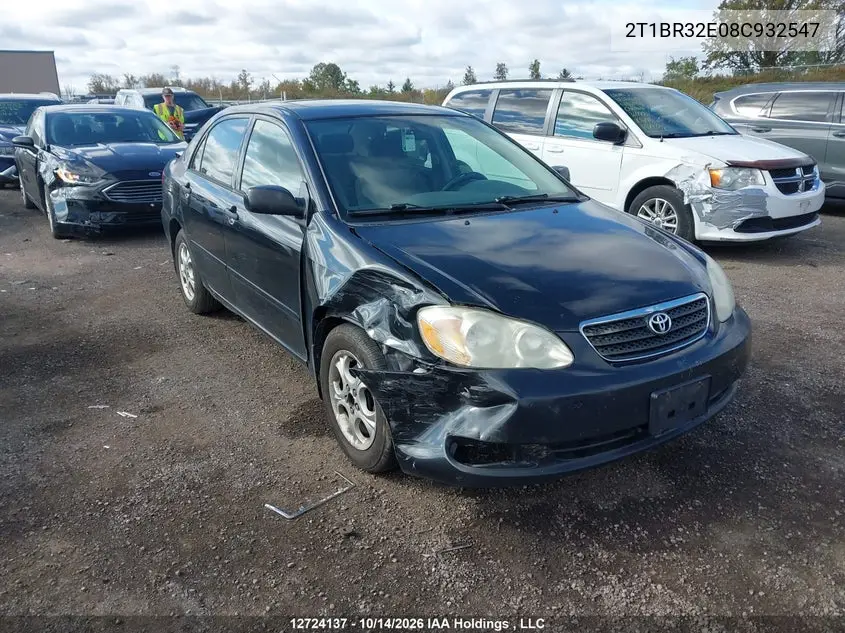 TOYOTA COROLLA 2008, VIN 2T1BR32E08C932547