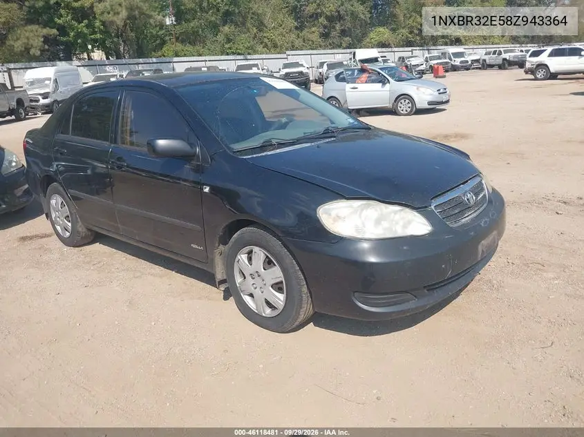 TOYOTA COROLLA 2008, VIN 1NXBR32E58Z943364