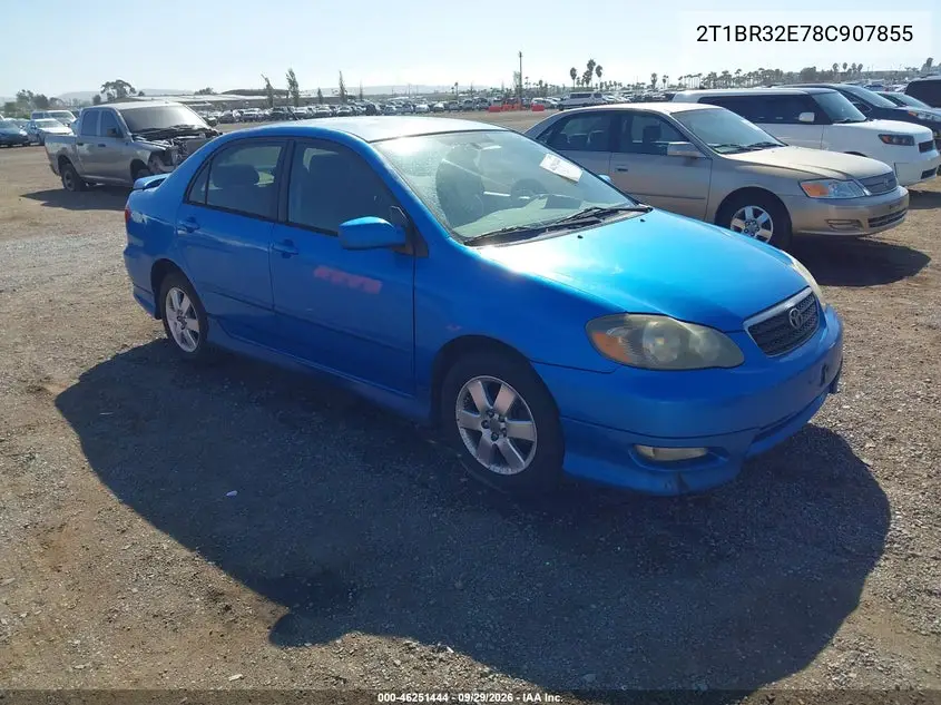 TOYOTA COROLLA 2008, VIN 2T1BR32E78C907855