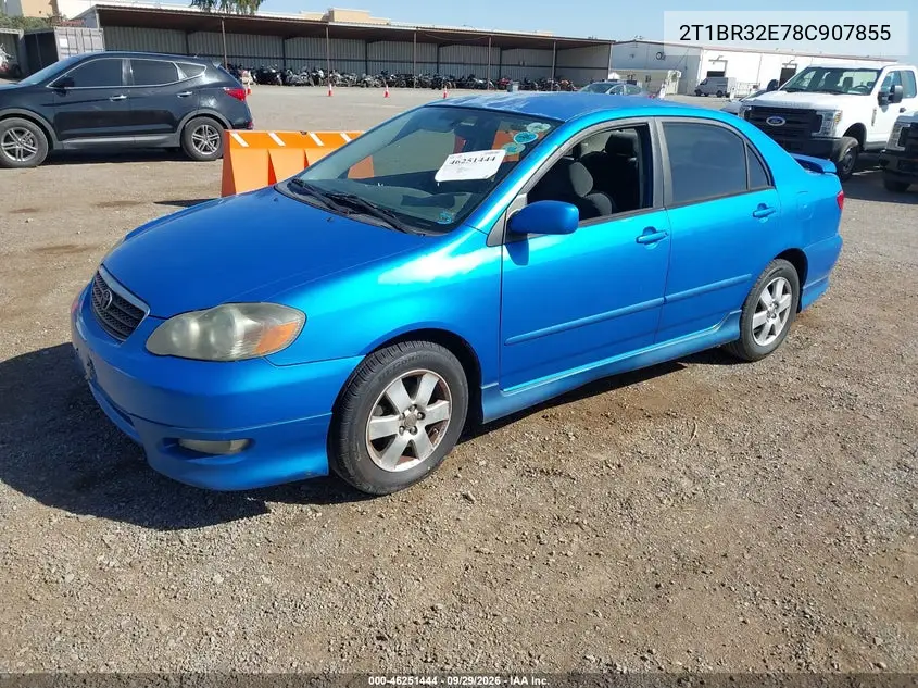 2008 TOYOTA COROLLA VIN 2T1BR32E78C907855 — фото 2