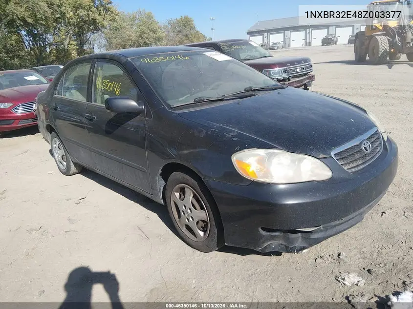 TOYOTA COROLLA 2008, VIN 1NXBR32E48Z003377
