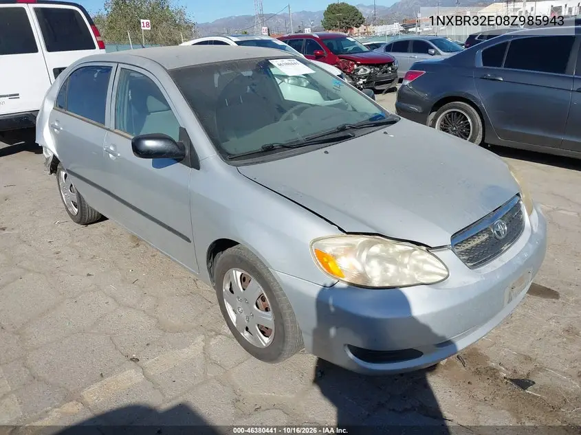TOYOTA COROLLA 2008, VIN 1NXBR32E08Z985943