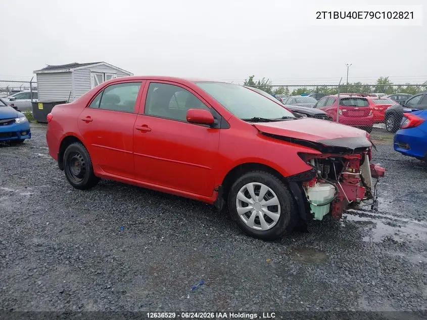 TOYOTA COROLLA 2009, VIN 2T1BU40E79C102821