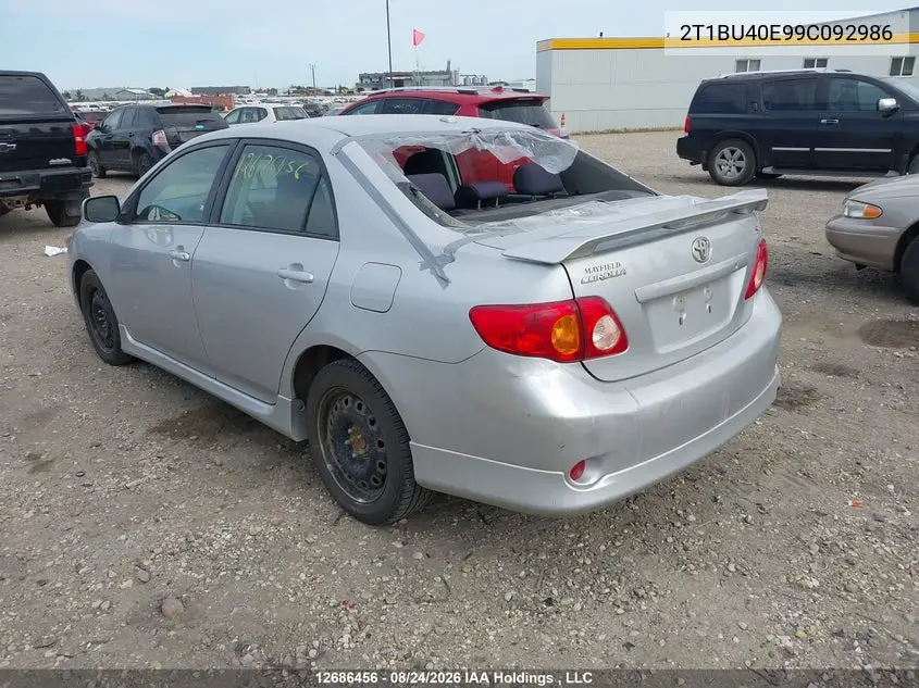 2009 TOYOTA COROLLA VIN 2T1BU40E99C092986 — фото 3