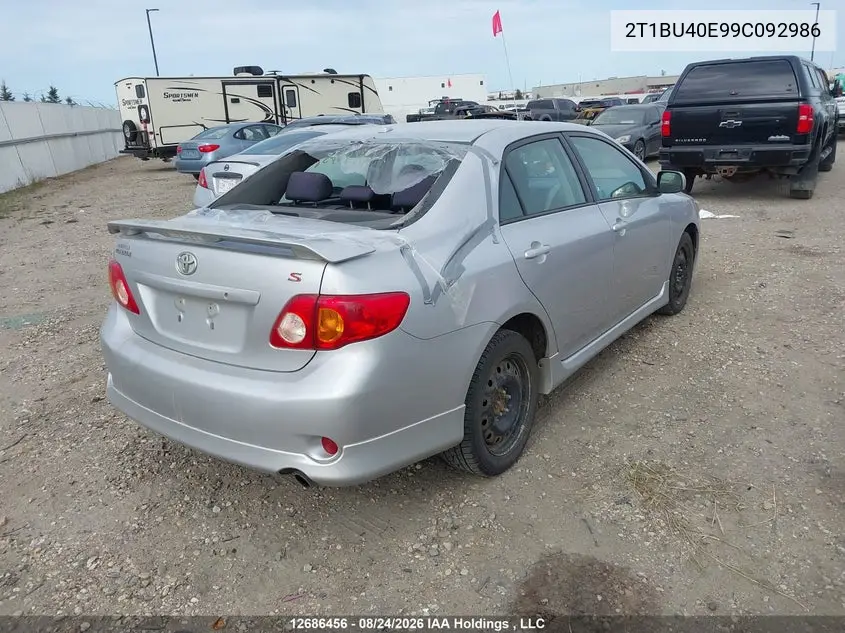 2009 TOYOTA COROLLA VIN 2T1BU40E99C092986 — фото 4