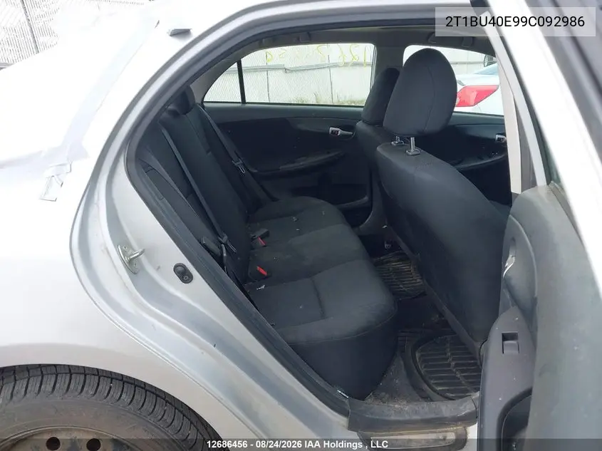 2009 TOYOTA COROLLA VIN 2T1BU40E99C092986 — фото 8