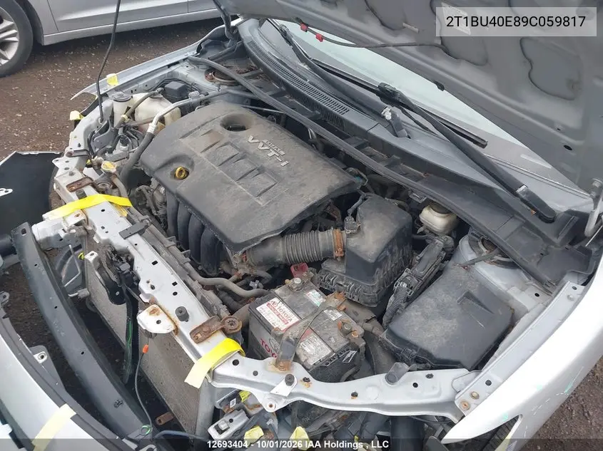 2009 TOYOTA COROLLA VIN 2T1BU40E89C059817 — фото 10