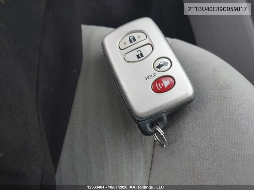 2009 TOYOTA COROLLA VIN 2T1BU40E89C059817 — фото 11