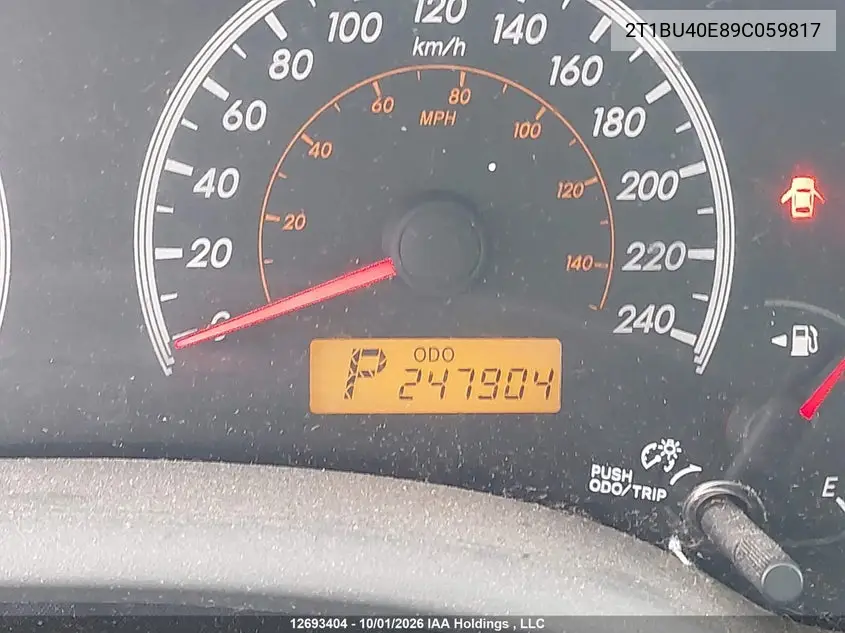 2009 TOYOTA COROLLA VIN 2T1BU40E89C059817 — фото 16