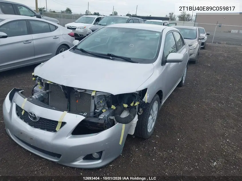 2009 TOYOTA COROLLA VIN 2T1BU40E89C059817 — фото 2