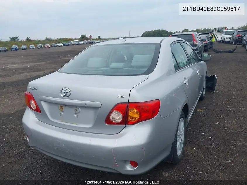 2009 TOYOTA COROLLA VIN 2T1BU40E89C059817 — фото 4