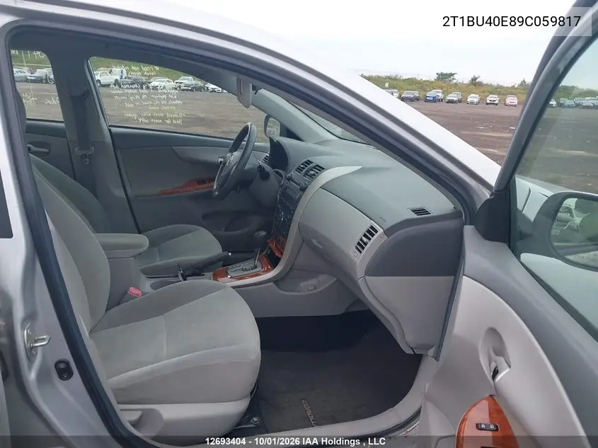 2009 TOYOTA COROLLA VIN 2T1BU40E89C059817 — фото 5