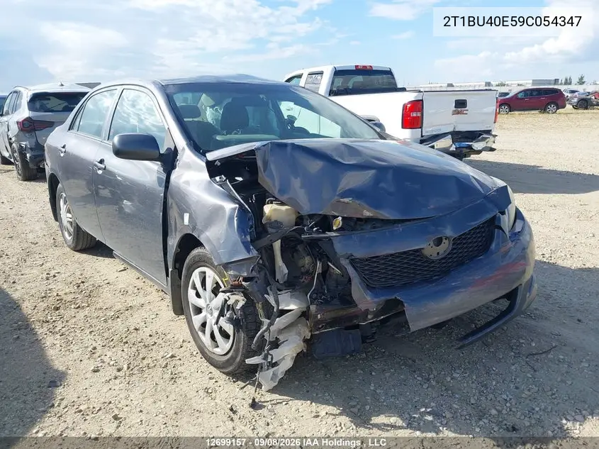 TOYOTA COROLLA 2009, VIN 2T1BU40E59C054347
