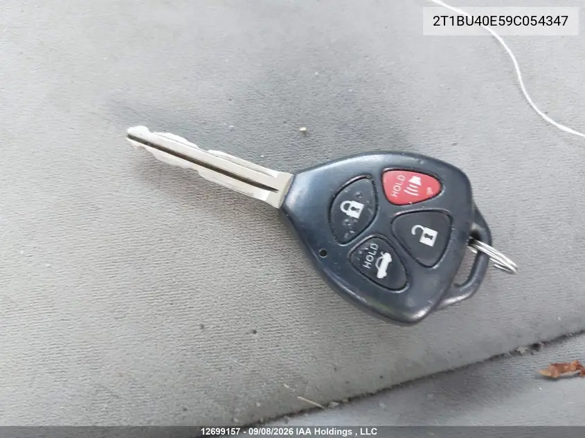 2009 TOYOTA COROLLA VIN 2T1BU40E59C054347 — фото 10