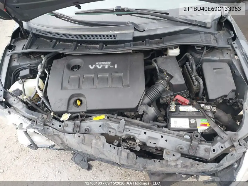 2009 TOYOTA COROLLA VIN 2T1BU40E69C133963 — фото 10