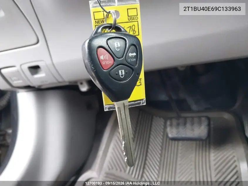 2009 TOYOTA COROLLA VIN 2T1BU40E69C133963 — фото 11
