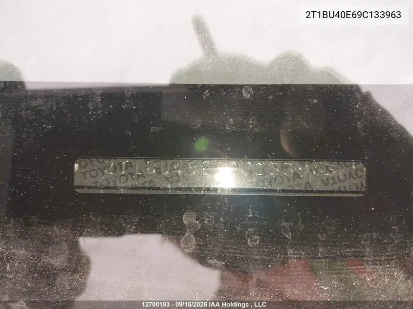 2009 TOYOTA COROLLA VIN 2T1BU40E69C133963 — фото 18