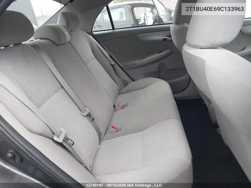 2009 TOYOTA COROLLA VIN 2T1BU40E69C133963 — фото 8
