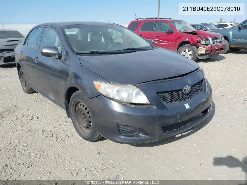 TOYOTA COROLLA 2009, VIN 2T1BU40E29C078010