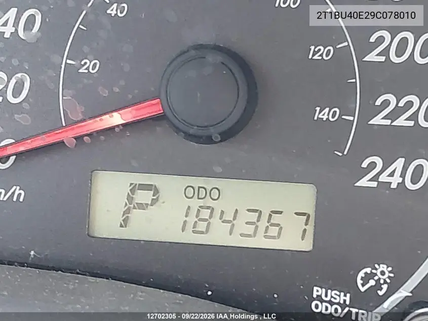 2009 TOYOTA COROLLA VIN 2T1BU40E29C078010 — фото 15