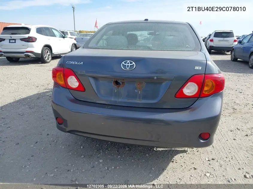 2009 TOYOTA COROLLA VIN 2T1BU40E29C078010 — фото 16