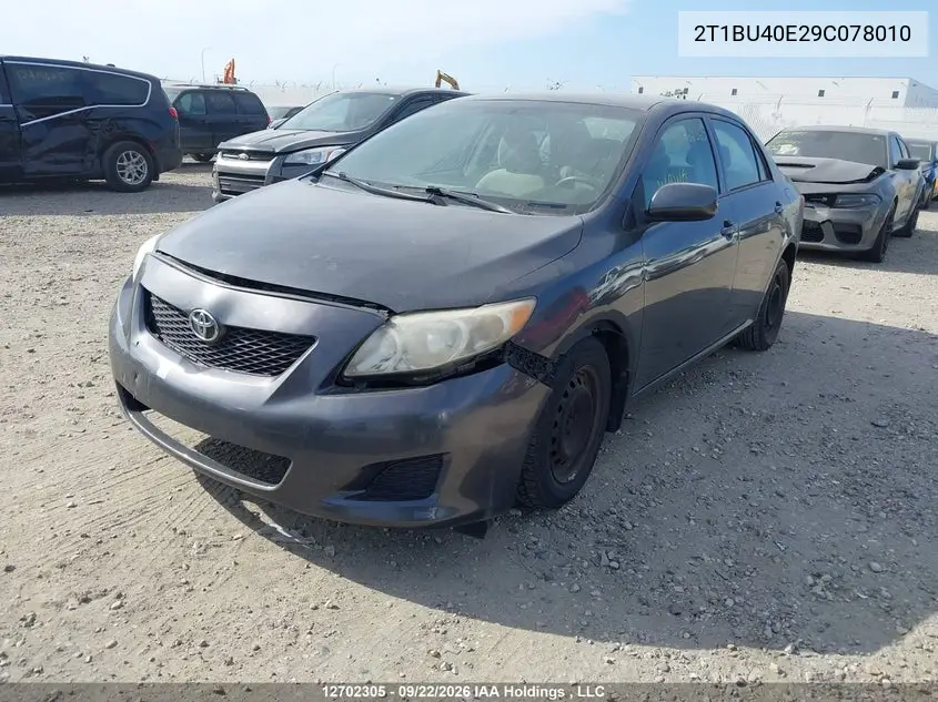 2009 TOYOTA COROLLA VIN 2T1BU40E29C078010 — фото 2