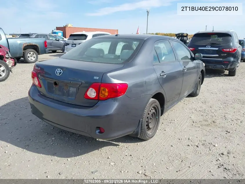 2009 TOYOTA COROLLA VIN 2T1BU40E29C078010 — фото 4