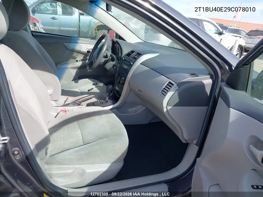 2009 TOYOTA COROLLA VIN 2T1BU40E29C078010 — фото 5