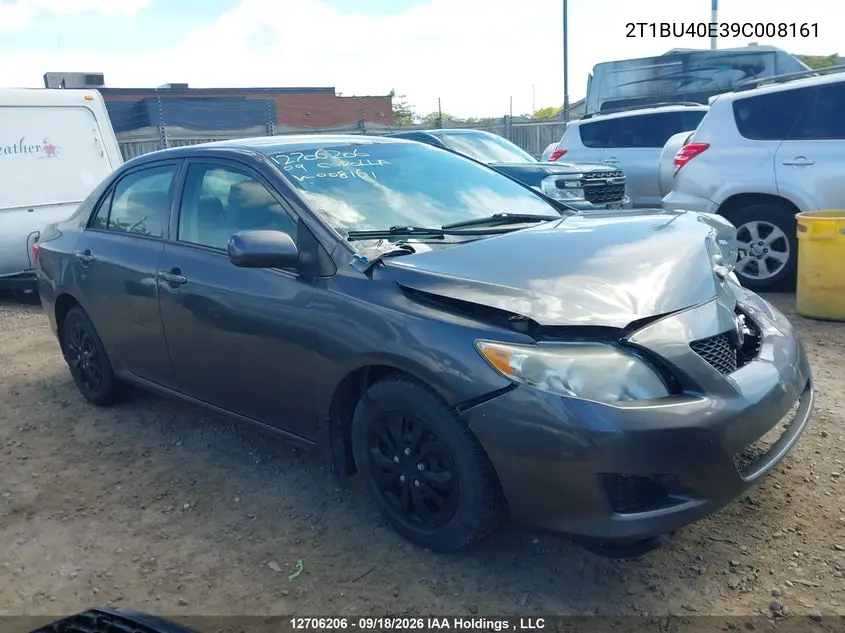 TOYOTA COROLLA 2009, VIN 2T1BU40E39C008161