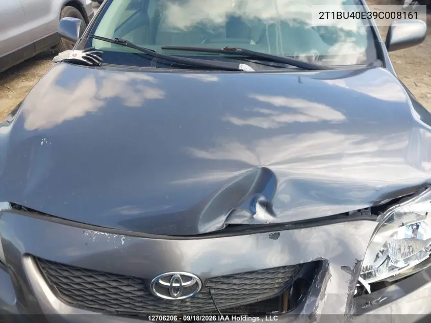 2009 TOYOTA COROLLA VIN 2T1BU40E39C008161 — фото 10