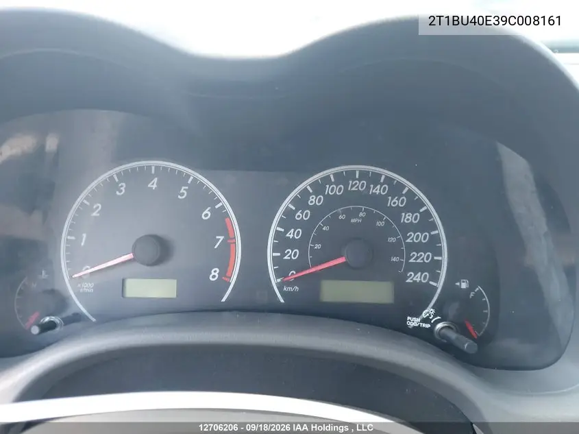 2009 TOYOTA COROLLA VIN 2T1BU40E39C008161 — фото 7