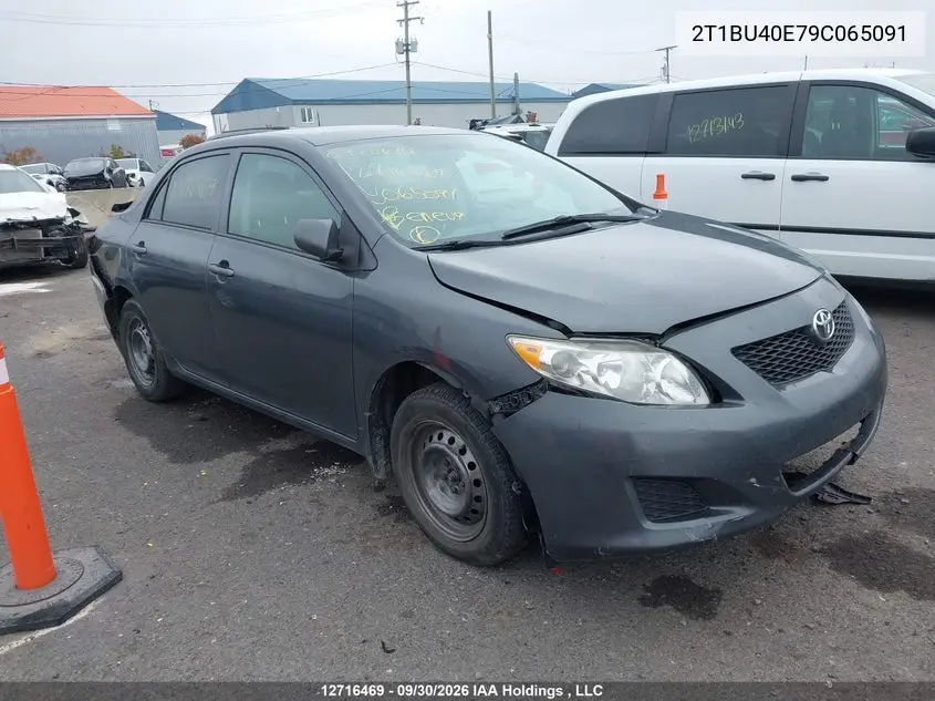 TOYOTA COROLLA 2009, VIN 2T1BU40E79C065091