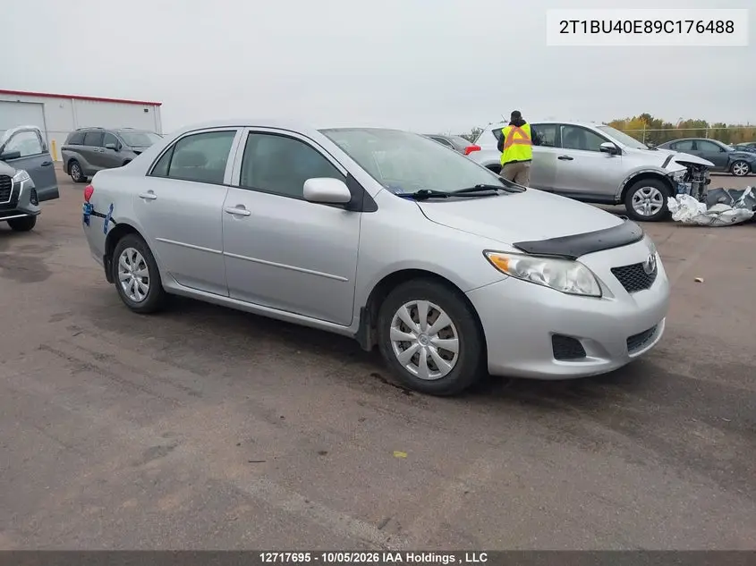 TOYOTA COROLLA 2009, VIN 2T1BU40E89C176488