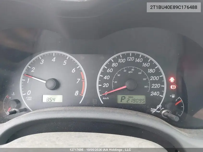 2009 TOYOTA COROLLA VIN 2T1BU40E89C176488 — фото 15
