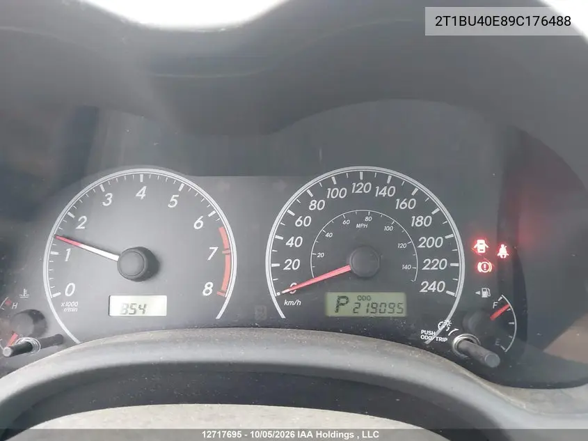 2009 TOYOTA COROLLA VIN 2T1BU40E89C176488 — фото 7