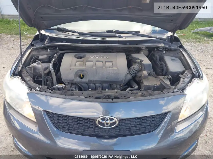 2009 TOYOTA COROLLA VIN 2T1BU40E59C091950 — фото 10