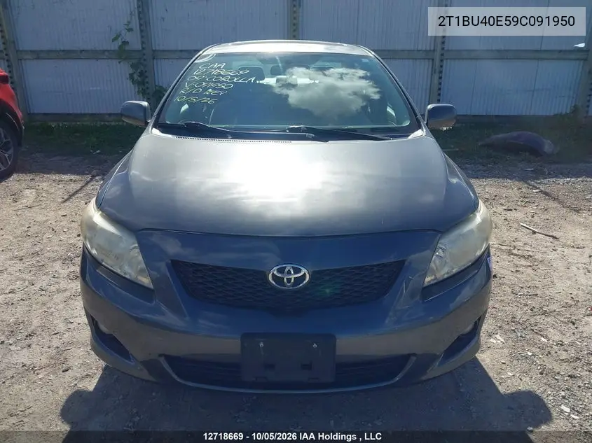 2009 TOYOTA COROLLA VIN 2T1BU40E59C091950 — фото 12