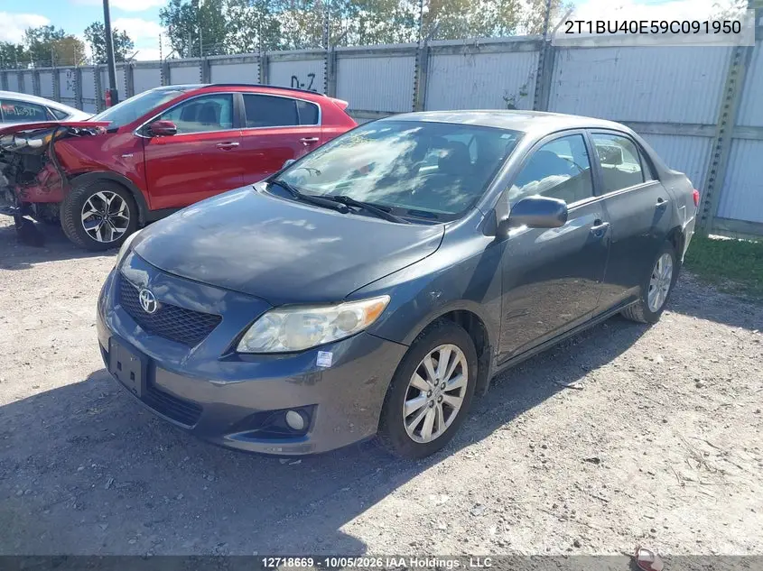 2009 TOYOTA COROLLA VIN 2T1BU40E59C091950 — фото 2