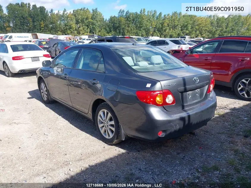 2009 TOYOTA COROLLA VIN 2T1BU40E59C091950 — фото 3