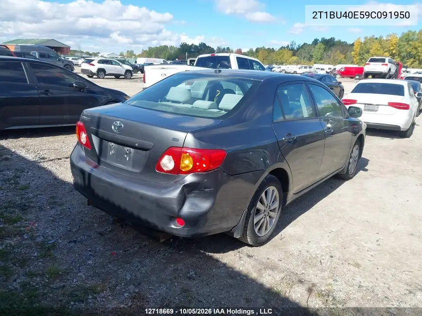 2009 TOYOTA COROLLA VIN 2T1BU40E59C091950 — фото 4