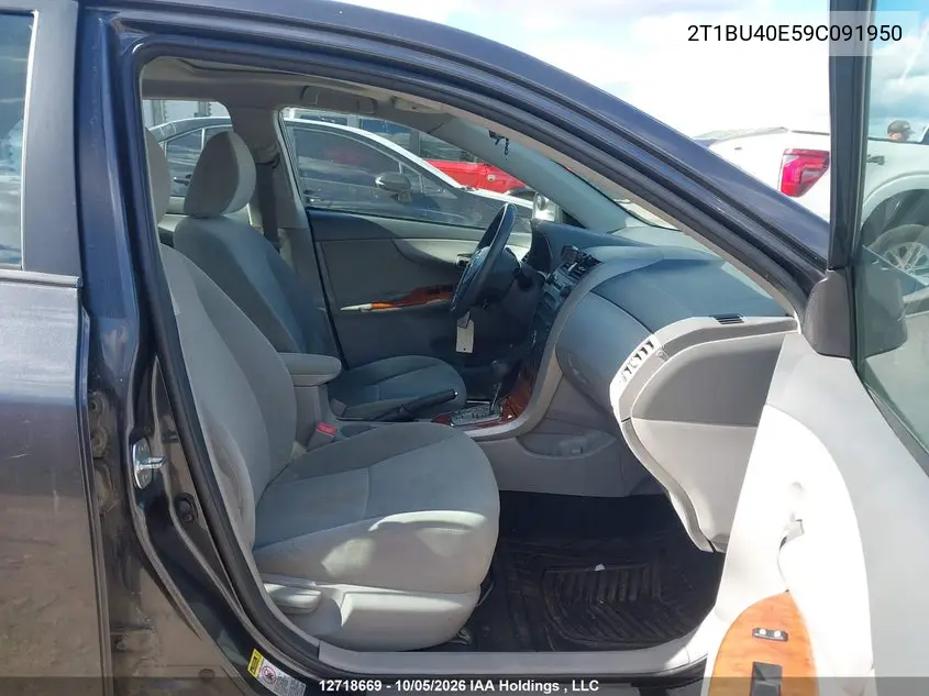 2009 TOYOTA COROLLA VIN 2T1BU40E59C091950 — фото 5