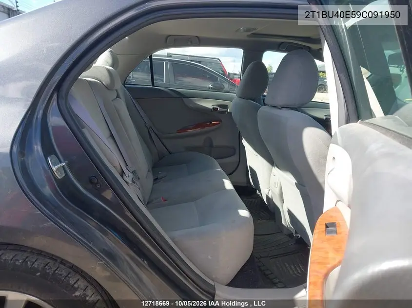 2009 TOYOTA COROLLA VIN 2T1BU40E59C091950 — фото 8