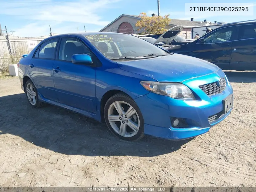 TOYOTA COROLLA 2009, VIN 2T1BE40E39C025295