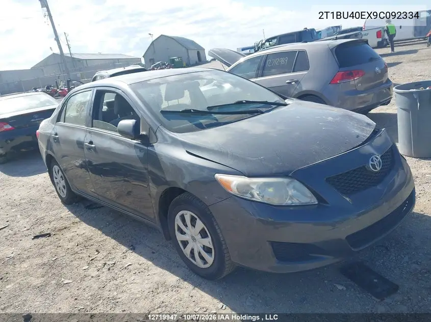 TOYOTA COROLLA 2009, VIN 2T1BU40EX9C092334