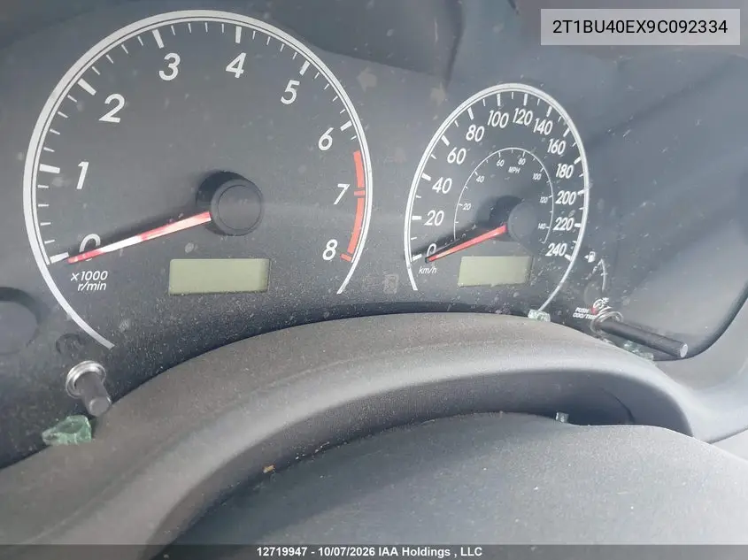 2009 TOYOTA COROLLA VIN 2T1BU40EX9C092334 — фото 15