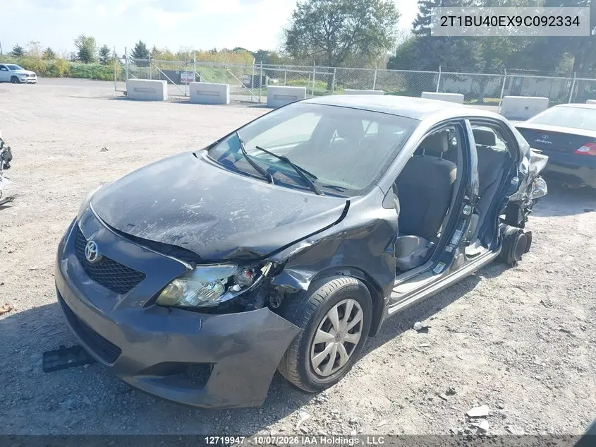 2009 TOYOTA COROLLA VIN 2T1BU40EX9C092334 — фото 2