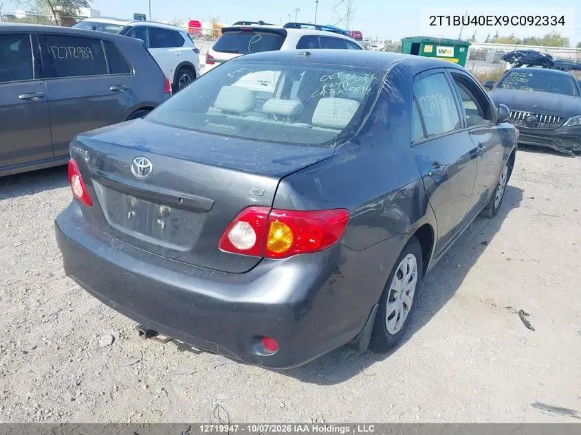 2009 TOYOTA COROLLA VIN 2T1BU40EX9C092334 — фото 4