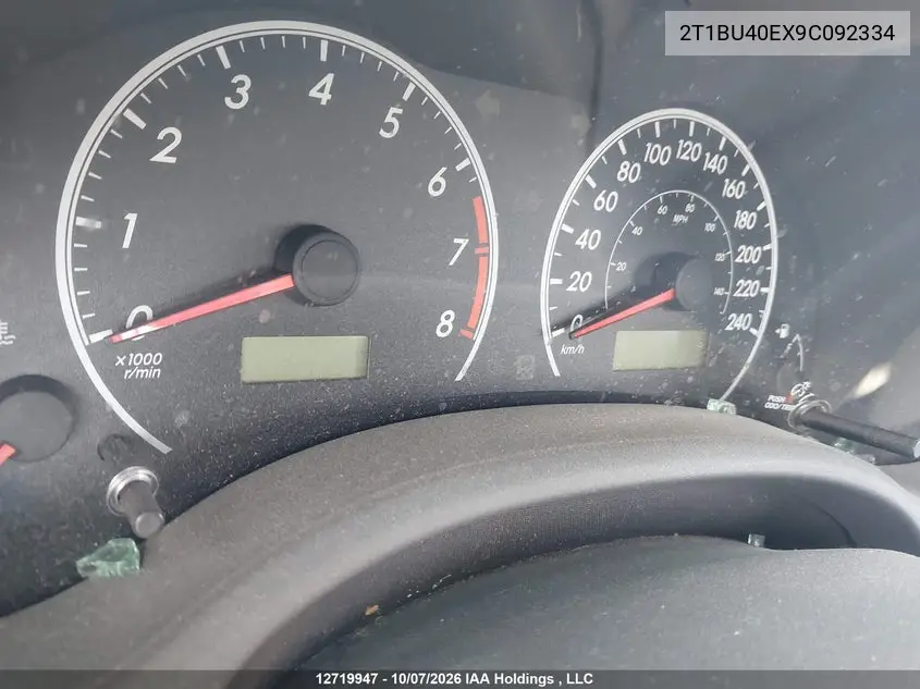 2009 TOYOTA COROLLA VIN 2T1BU40EX9C092334 — фото 7