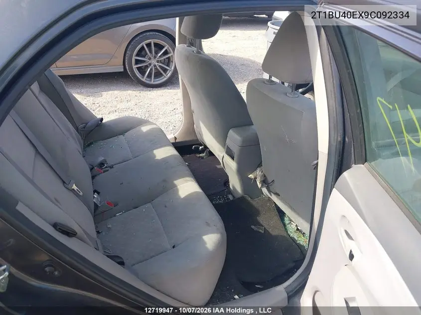2009 TOYOTA COROLLA VIN 2T1BU40EX9C092334 — фото 8